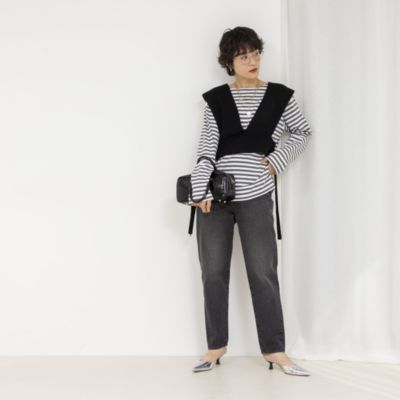 リエミラー/アールエムデニム　天竺ボーダープルオーバーカットソー Rie Miller(リエミラー)の《オールシーズン対応》GIZA COTTON