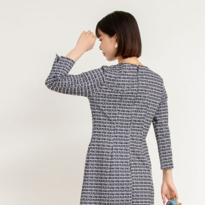 最終値下げ　新品【NOLLEY'S】ツイードミニワンピース ハーフスリーブツイードミニワンピース（マキシ丈/ロング