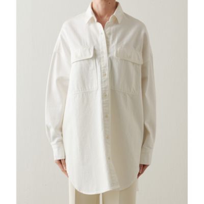 Whim Gazette シャツドレス　白 フリルシャツワンピース | Whim Gazette(ウィム ガゼット)レディース