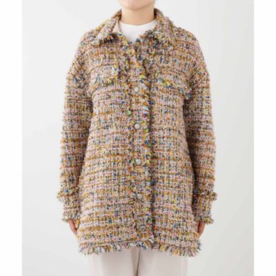 Whim Gazette(ウィム ガゼット)のMIXツイードシャツジャケット通販