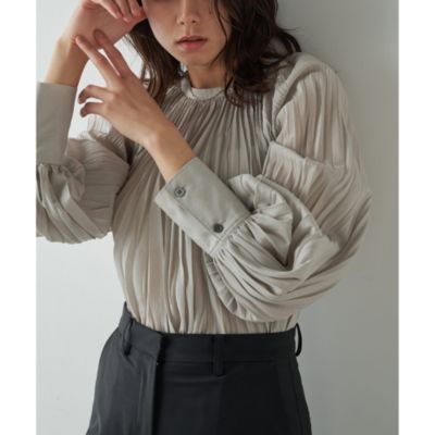 Whim Gazette(ウィム ガゼット)のコットンシルクテシボリブラウス通販