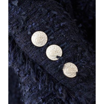 Whim Gazette(ウィム ガゼット)のツイードノーカラージャケット