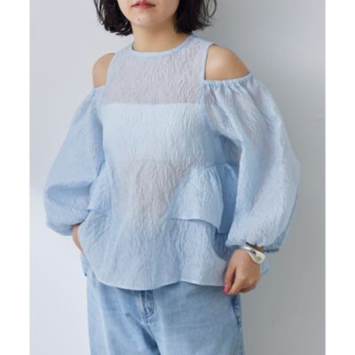 ウィムガゼット THE PAUSE ジャガードフレアブラウス THE PAUSE】ジャガードパフスリーブブラウス | Whim Gazette