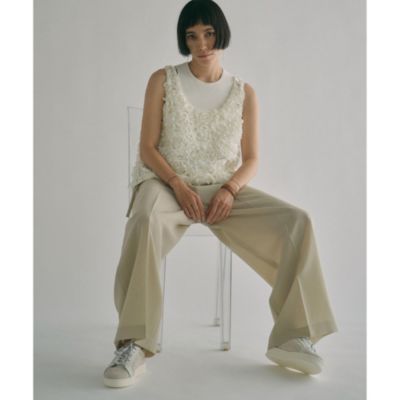 Whim Gazette 25SS フラワーモチーフ2Wayノースリーブブラウス Whim Gazette(ウィム ガゼット)の【GEMINI】フラワーモチーフ