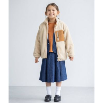 THE SHOP TK(Kids)(ティーケー サップキッド：キッズ)の【100-140】ポケット配色ボアブルゾン通販 | 集英社HAPPY PLUS  STORE