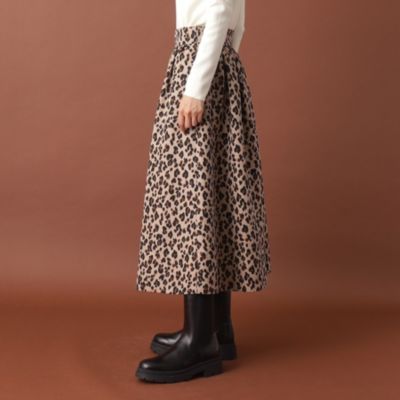 DRESSTERIORドレステリアレオパードタックボリュームスカート 34
