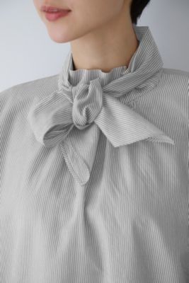 human woman(ヒューマン ウーマン)の◇ストライプボウタイブラウス