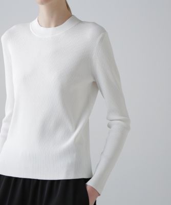 【極美品】アドーア　ADORE　クリアリブニット　白　Vネック　長袖　サイズ38 ADORE(アドーア)の◇ベーシックリブニット通販 | mirabella
