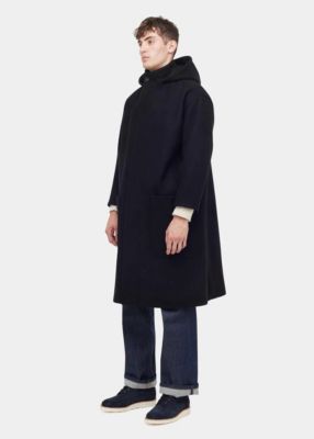 STUDIO NICHOLSON×GLOVERALL OVERSIZED HOODED COAT WITH BLUFF POCKET ／ DOUBLE  FACE