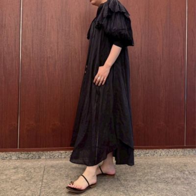 今季完売品　25SS カレンソロジー　ハンドスモッキングワンピース　ブラック 今季完売品 25SS カレンソロジー ハンドスモッキングワンピース