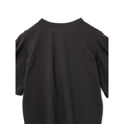 mizuiro ind(ミズイロインド)のボーダードレープスリーブTシャツ