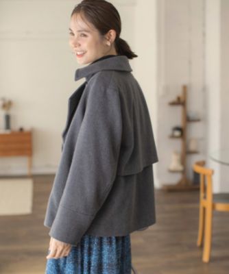 組曲 シングルビーバーショートコート 2way ブルー系 Lサイズ シングルシャルムビーバー ショートコート(コート)｜TO BE CHIC