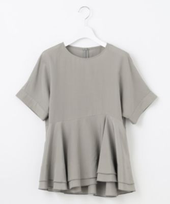 自由区(ジユウク)の【洗える】ソフトリネンペプラム ブラウス通販