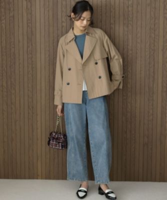 【タグ付き未使用品】クミキョク　トレンチコート　ライトブルー　大きいサイズ　6 組曲(クミキョク)の【WEB限定】ビッグカラーライト トレンチ