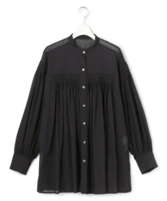 コットンボイルギャザーブラウス  BLK URBAN RESEARCH DOORS（アーバンリサーチドアーズ）の「コットンボイル