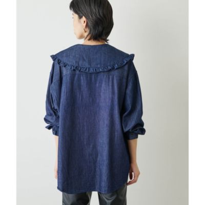 Whim Gazette(ウィム ガゼット)のDENIMフラットカラーブラウス