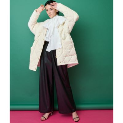 Whim Gazette【THE PAUSE】フェイクレザーワイドパンツ美品 セール】【THE PAUSE】フェイクレザーワイドパンツ（その他