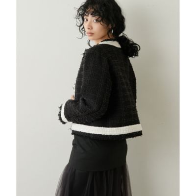 Whim Gazette 23AW ツイードトリムジャケット Whim Gazette(ウィム ガゼット)のツイードジャケット通販