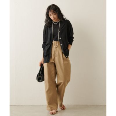 極美品 ウィムガゼット 23SS シルク リネン Vネック カーディガン 黒 Whim Gazette(ウィム ガゼット)のリネンシルクVネック