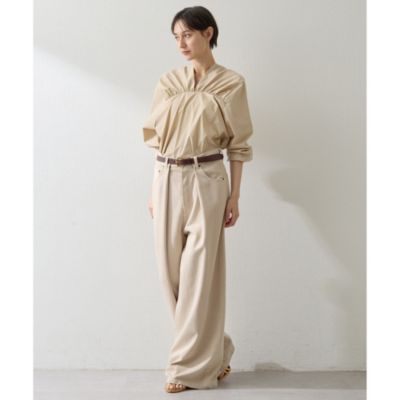 ウィムガゼット ギャザースリーブブラウス プルオーバー クルーネック ローンスリーブギャザープルオーバー | Whim Gazette(ウィム ガゼット