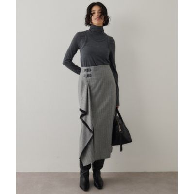 Whim Gazette(ウィム ガゼット)のチェックフリンジスカート通販