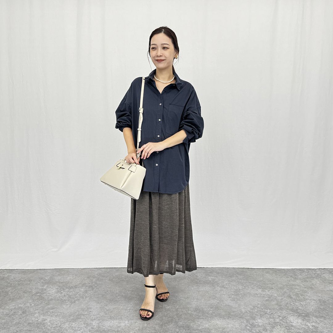 【徳原文子さんコラボ】シアーニットギャザースカート