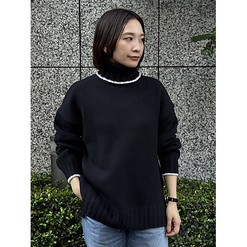 スタッフ身長155cm【HPS別注】ブラック×アイボリー/2