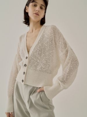 AKIRANAKA(アキラナカ)のCandela cropped knit cardigan通販