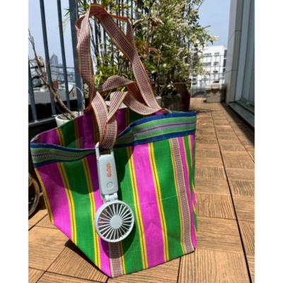 Nissy 多色ストライプトートバッグ Multi Stripe Mesh Long Tote Bag | Pasand by ne Quittez pas