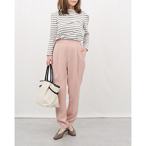 身長168cm ホワイト×ベージュボーダー/F