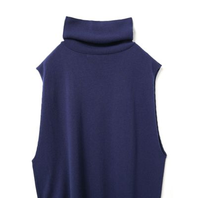 【959】新品　ミズイロインド リブハイネックベスト　濃紺　フリー　ワンピース mizuiro ind(ミズイロインド)のリブハイネックベスト通販 | 集英社
