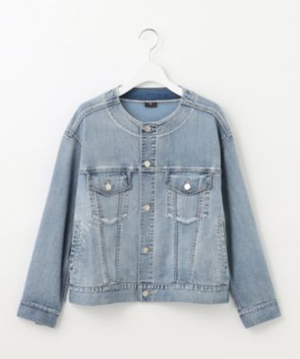 自由区 L(ジユウク エル)の【洗える】USUKARU DENIM ノーカラー