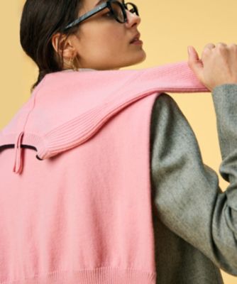 BEIGE 【洗える】POMPE / ウールカシミヤクルーネックニット BEIGE，(ベイジ)の【洗える】POMPE / ウールカシミヤクルー