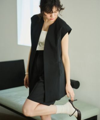 #newans 【洗濯機可能/ストレッチ】〈笹川友里さんコラボ〉ペプラムジレ Newans(ハッシュニュアンス)の【洗濯機可能/ストレッチ】〈笹川
