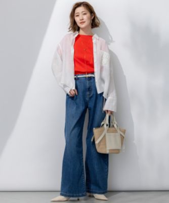 23区｜【洗える】LIBECO クロップド シャツ | Rakuten Fashion