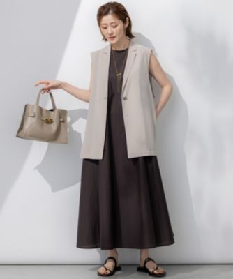 【洗える】シアーマットクロス ジレ 23区 S(ニジュウサンク エス)の【洗える】ライトシアーマットクロス