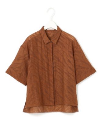 ICB(アイシービー)の【洗える】ゼブラシアーJQ クロップドシャツ