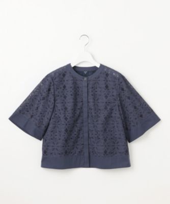 自由区新作フラワータイルブラウス 自由区(ジユウク)の【カタログ掲載・洗える】フラワータイル