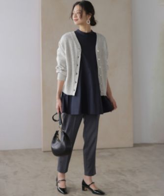 今期物　組曲【前後着用可】コンパクトシャーティング チュニックブラウス 組曲(クミキョク)の【前後着用可】コンパクトシャーティング