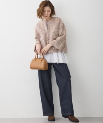 23区 S(ニジュウサンク エス)のGIOLICAツイード ノーカラー ジャケット