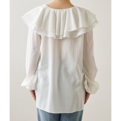 タグ付き新品未使用　Whim Gazette ネックフリルブラウス Whim Gazette(ウィム ガゼット)のネックフリルブラウス通販