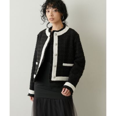 Whim Gazette 23AW ツイードトリムジャケット Whim Gazette 23AW ツイードトリムジャケット TWEED【Whim