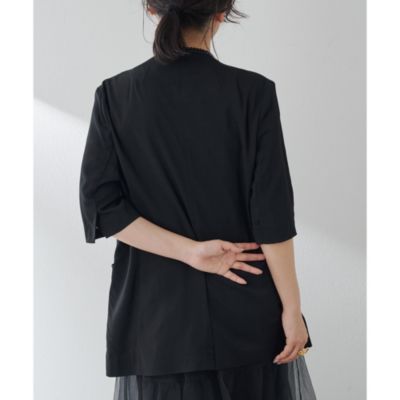 ウィムガゼット　カラーレスハーフスリーブジャケット　Whim Gazette カラーレスハーフスリーブジャケット（ノーカラージャケット