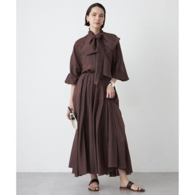 Whim Gazette(ウィム ガゼット)のシルクローンボウタイブラウス