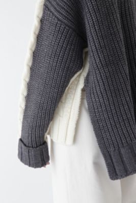 human woman(ヒューマン ウーマン)の◇バイカラーケーブルニット通販