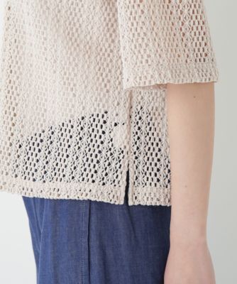 human woman(ヒューマン ウーマン)の◇クロッシェレース半袖シャツ通販