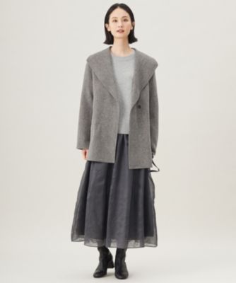 バーバリー　ウールグレー　ショートコート 自由区 L(ジユウク エル)の【カタログ掲載】ウールリバーショート