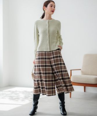 組曲(クミキョク)の【WEB限定】ウールライクストレッチ フレアパンツ