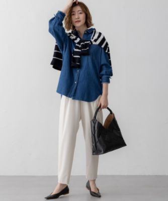 美品 23区 【洗える】ライトダンガリー 2WAY シャツ L 洗える】ライトダンガリー 2WAY シャツ / 23区 | ファッション