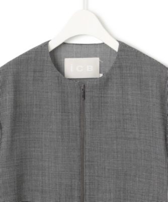 ICB(アイシービー)のウール2WAYストレッチ ノーカラーブルゾン